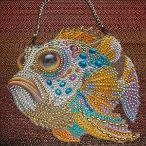 Colorful hanging fish diamond art